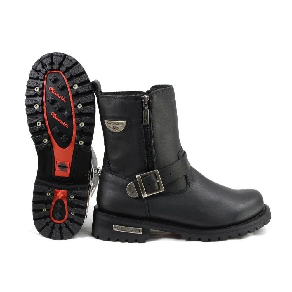 Milwaukee Motorcycle boots Men's Black Afterburne size 9.5